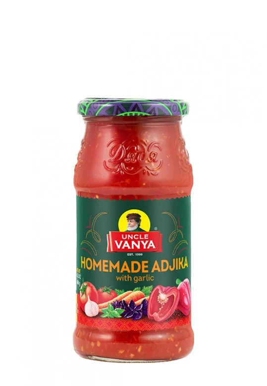 Homemade Adjika with garlic 460 g jar
