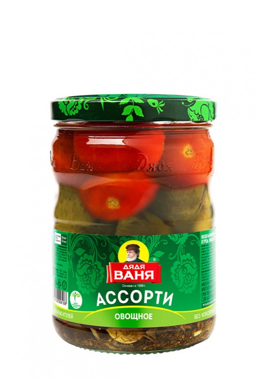 Ассорти "Овощное" маринованное (огурцы и томаты) 950 г