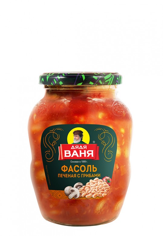 Фасоль печеная с грибами 370 г